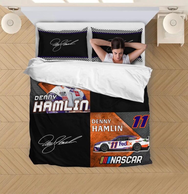 Nascar store - Loyal fans of Denny Hamlin's Bedding Duvet Cover + 1/2 Pillow Cases,Quilt + 1/2 Pillow Cases:vintage nascar racing suit,uniform,apparel,shirts,merch,hoodie,jackets,shorts,sweatshirt,outfits,clothes