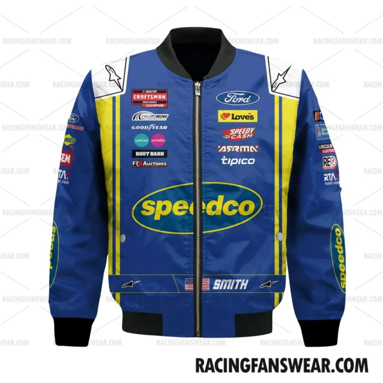 Nascar store - Loyal fans of Zane Smith's Bomber Jacket,Unisex Thick Coat,Kid Thick Coat:vintage nascar racing shirts,merch,uniform,hoodie,jackets,shorts,sweatshirt,outfits,clothes