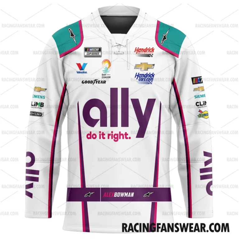 Nascar store - Loyal fans of Alex Bowman's Men's Hockey Jerseys,WoMen's Hockey Jerseys,Youth's Hockey Jerseys:vintage nascar racing suit,uniform,apparel,shirts,merch,hoodie,jackets,shorts,sweatshirt,outfits,clothes