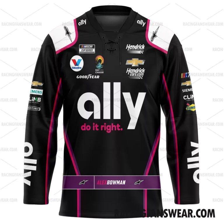 Nascar store - Loyal fans of Alex Bowman's Men's Hockey Jerseys,WoMen's Hockey Jerseys,Youth's Hockey Jerseys:vintage nascar racing suit,uniform,apparel,shirts,merch,hoodie,jackets,shorts,sweatshirt,outfits,clothes