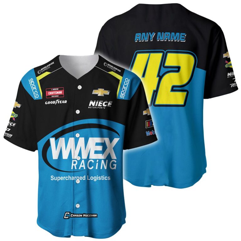 Nascar store - Loyal fans of Carson Hocevar's Unisex Baseball Jerseys,Kid Baseball Jerseys,Youth Baseball Jerseys,Men's Hockey Jerseys,WoMen's Hockey Jerseys,Youth's Hockey Jerseys:vintage nascar racing suit,uniform,apparel,shirts,merch,hoodie,jackets,shorts,sweatshirt,outfits,clothes