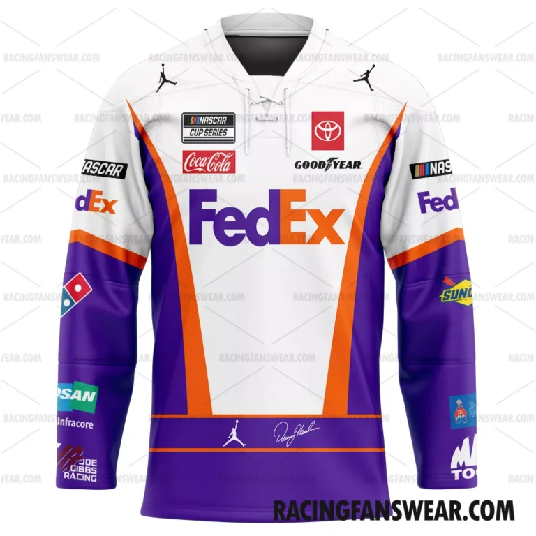 Nascar store - Loyal fans of Denny Hamlin's Men's Hockey Jerseys,WoMen's Hockey Jerseys,Youth's Hockey Jerseys:vintage nascar racing suit,uniform,apparel,shirts,merch,hoodie,jackets,shorts,sweatshirt,outfits,clothes