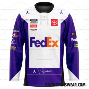 Nascar store - Loyal fans of Denny Hamlin's Men's Hockey Jerseys,WoMen's Hockey Jerseys,Youth's Hockey Jerseys:vintage nascar racing suit,uniform,apparel,shirts,merch,hoodie,jackets,shorts,sweatshirt,outfits,clothes