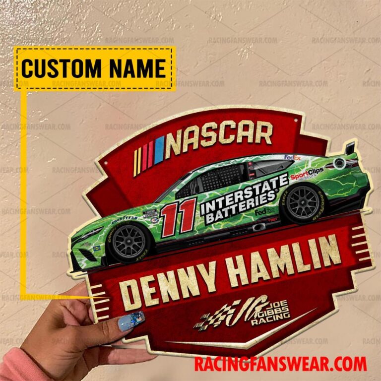 Nascar store - Loyal fans of Denny Hamlin's Cut Metal Signs:vintage nascar racing suit,uniform,apparel,shirts,merch,hoodie,jackets,shorts,sweatshirt,outfits,clothes