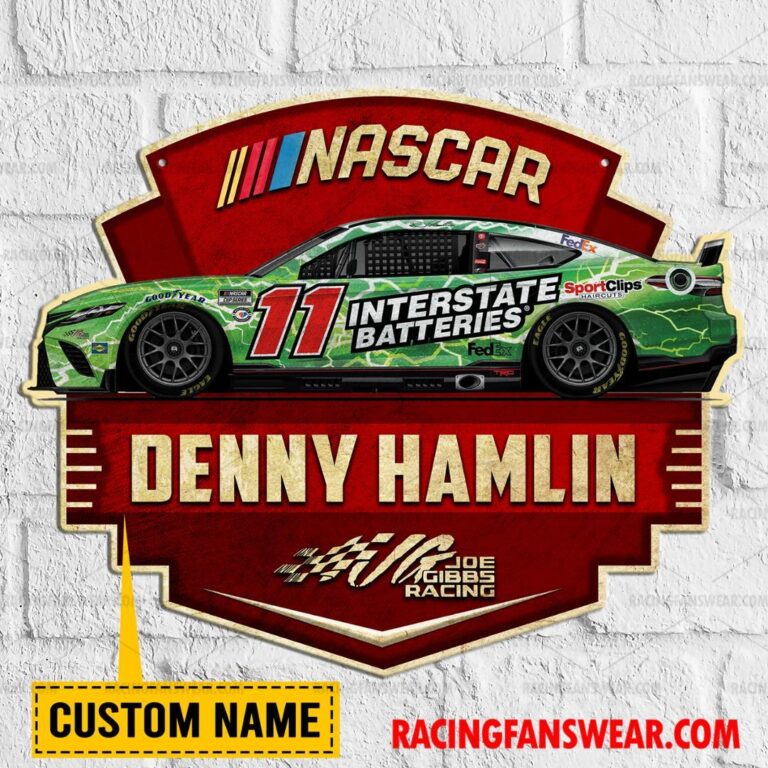 Nascar store - Loyal fans of Denny Hamlin's Cut Metal Signs:vintage nascar racing suit,uniform,apparel,shirts,merch,hoodie,jackets,shorts,sweatshirt,outfits,clothes