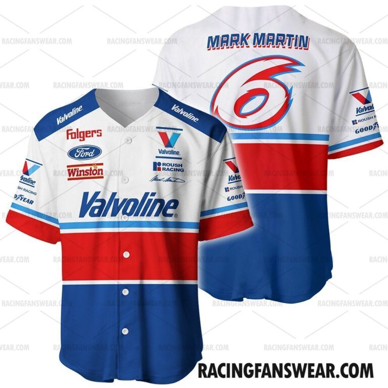 Mark Martin Nascar Racing 2014 Uniform Apparel Clothes Baseball Jersey ...