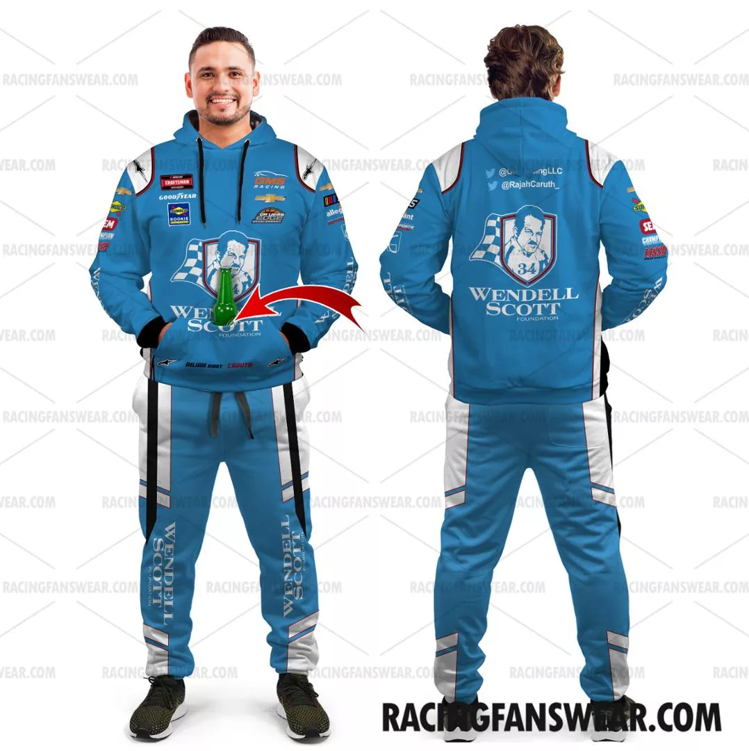 Rajah Caruth Nascar 2023 Racing Uniform Clothes Pop Top Hoodie Long ...