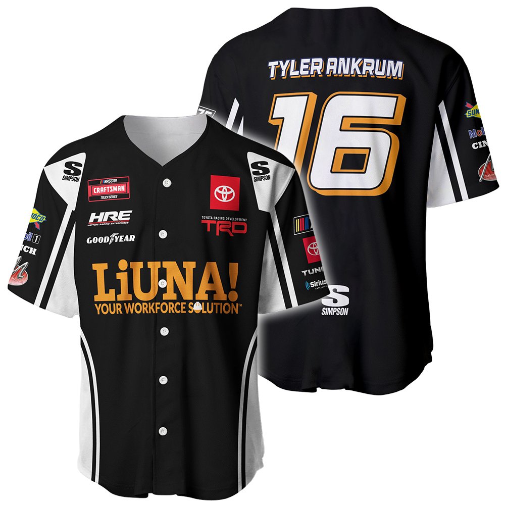 Tyler Ankrum Nascar Racing 2023 Uniform Apparel Clothes Baseball Jersey ...