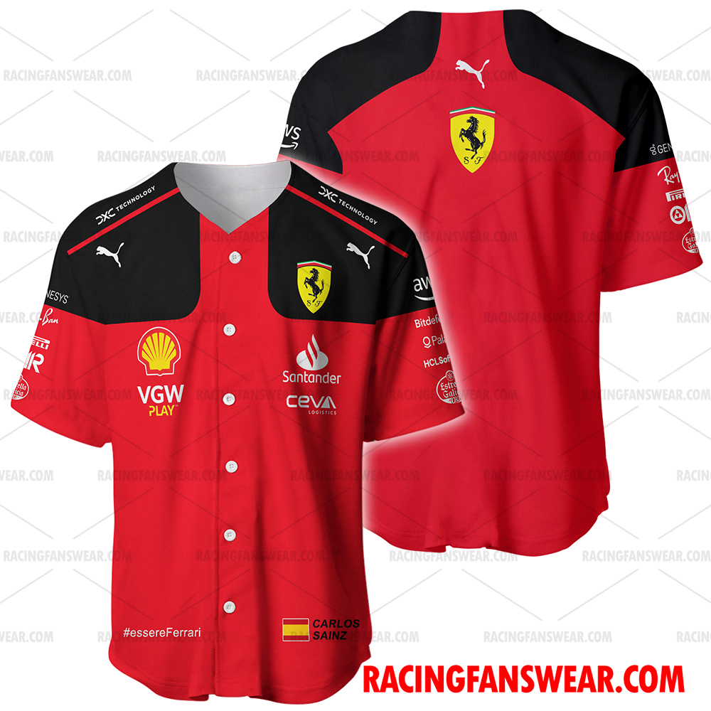 Carlos Sainz Formula One 2023 Racing Uniform Apparel Clothes Baseball ...