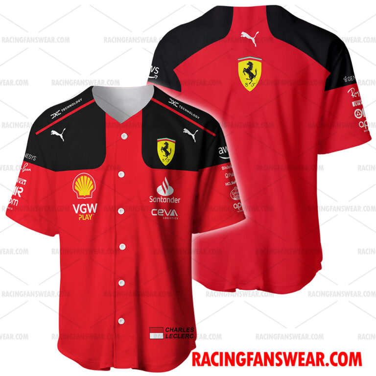 Charles Leclerc Formula One 2023 Racing Uniform Apparel Clothes ...