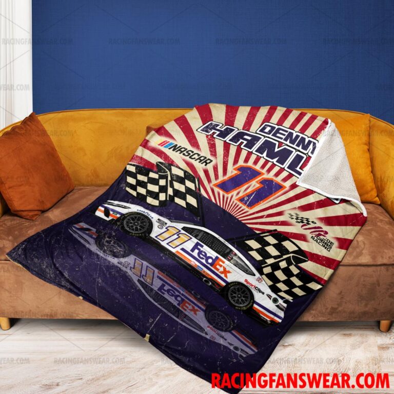 Nascar store - Loyal fans of Denny Hamlin's Bedding Duvet Cover + 1/2 Pillow Cases,Blanket Microfiber Fleece,Blanket Premium Sherpa:vintage nascar racing suit,uniform,apparel,shirts,merch,hoodie,jackets,shorts,sweatshirt,outfits,clothes