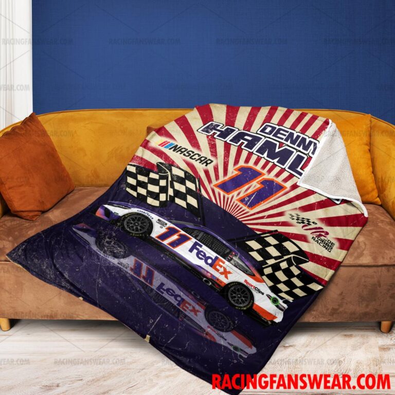 Nascar store - Loyal fans of Denny Hamlin's Bedding Duvet Cover + 1/2 Pillow Cases,Blanket Microfiber Fleece,Blanket Premium Sherpa:vintage nascar racing suit,uniform,apparel,shirts,merch,hoodie,jackets,shorts,sweatshirt,outfits,clothes