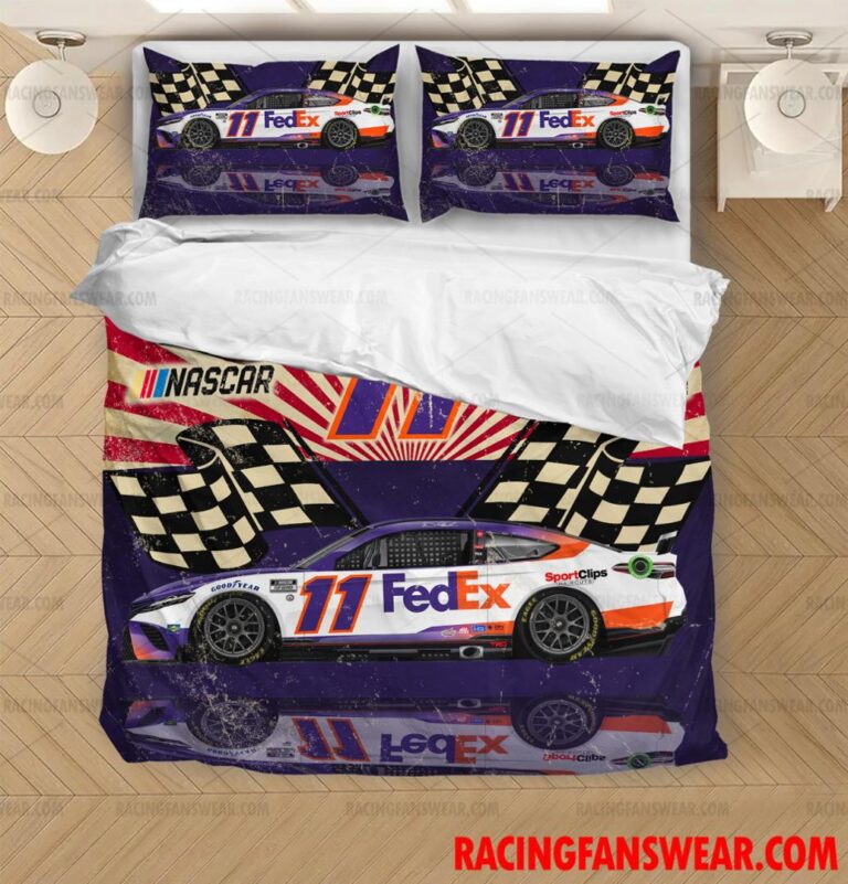 Nascar store - Loyal fans of Denny Hamlin's Bedding Duvet Cover + 1/2 Pillow Cases,Blanket Microfiber Fleece,Blanket Premium Sherpa:vintage nascar racing suit,uniform,apparel,shirts,merch,hoodie,jackets,shorts,sweatshirt,outfits,clothes