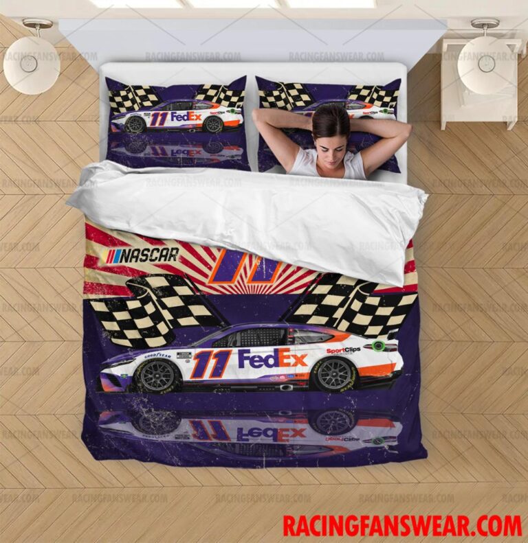 Nascar store - Loyal fans of Denny Hamlin's Bedding Duvet Cover + 1/2 Pillow Cases,Blanket Microfiber Fleece,Blanket Premium Sherpa:vintage nascar racing suit,uniform,apparel,shirts,merch,hoodie,jackets,shorts,sweatshirt,outfits,clothes