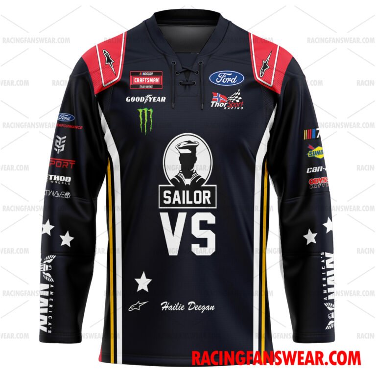 Nascar store - Loyal fans of Hailie Deegan's Unisex Baseball Jerseys,Kid Baseball Jerseys,Youth Baseball Jerseys,Men's Hockey Jerseys,WoMen's Hockey Jerseys,Youth's Hockey Jerseys:vintage nascar racing suit,uniform,apparel,shirts,merch,hoodie,jackets,shorts,sweatshirt,outfits,clothes