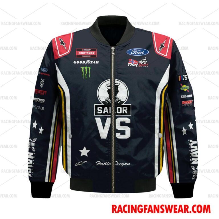 Nascar store - Loyal fans of Hailie Deegan's Bomber Jacket,Unisex Thick Coat,Unisex Sleeveless Hoodie,Unisex Hooded T-Shirt,Kid Sleeveless Hoodie,Kid Hooded T-Shirts,Kid Thick Coat:vintage nascar racing suit,uniform,apparel,shirts,merch,hoodie,jackets,shorts,sweatshirt,outfits,clothes