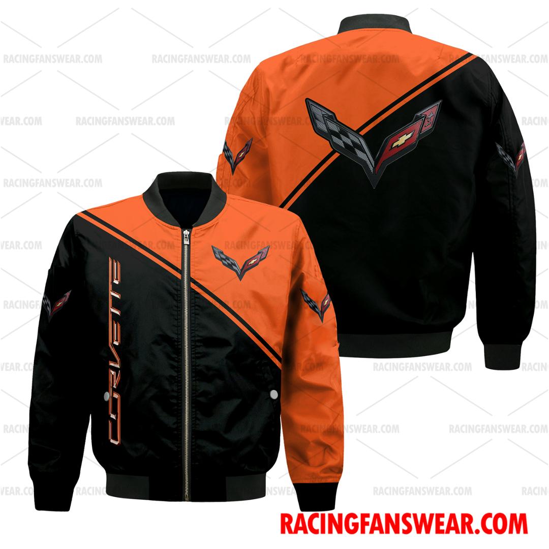 Chevrolet Corvette Apparel Clothes Bomber Thick Coat Sleeveless Hoodie  Hooded T-Shirt - Racing Fans Wear