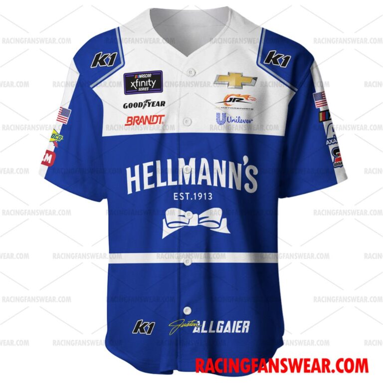 Justin Allgaier Nascar 2023 Racing Uniform Apparel Clothes Baseball ...