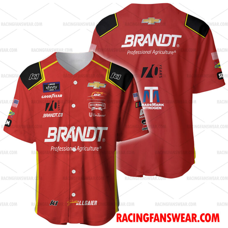 Justin Allgaier Nascar 2023 Racing Uniform Apparel Clothes Baseball ...