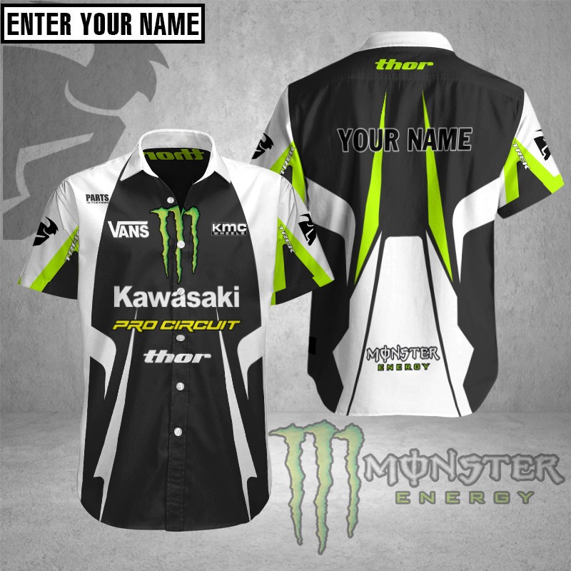 Kawasaki Custom Name Button Shirt - Racing Fans Wear