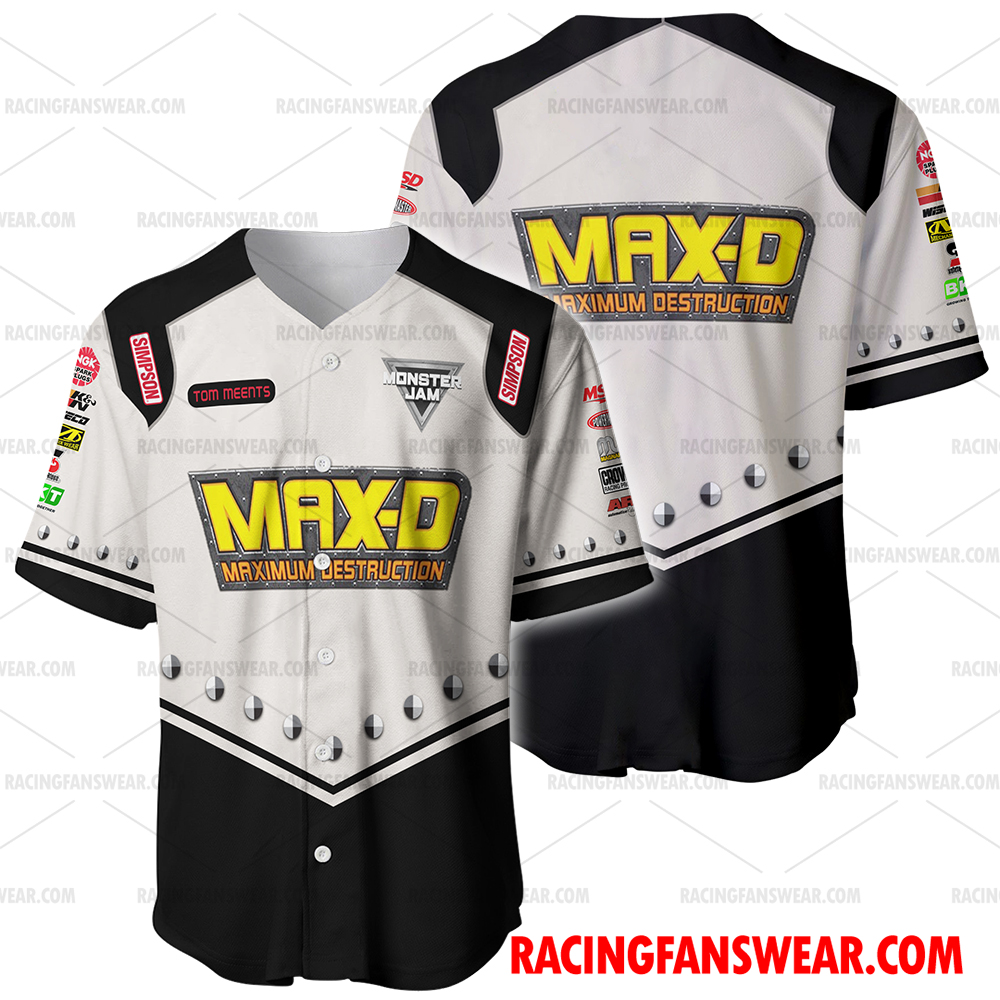 Tom Meents Monster Jam Max-D Racing Uniform Apparel Clothes Baseball ...