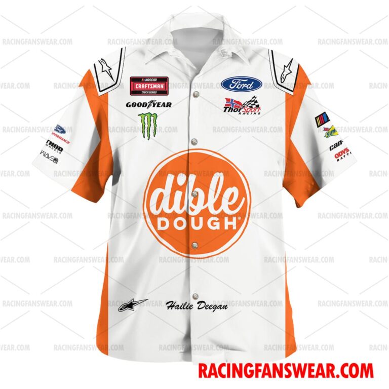 Hailie Deegan Nascar 2023 Racing Uniform Apparel Clothes Hawaiian Polo ...