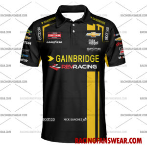 Nick Sanchez Nascar Racing 2024 Rev Racing Gainbridge Uniform Apparel Clothes Hawaiian Polo Shirts 4 Nascar store - Loyal fans of Nick Sanchez's Unisex Hawaiian Shirt,Unisex Polo Shirt,Kid Hawaiian Shirt,Kid Polo Shirt:vintage nascar racing suit,uniform,apparel,shirts,merch,hoodie,jackets,shorts,sweatshirt,outfits,clothes