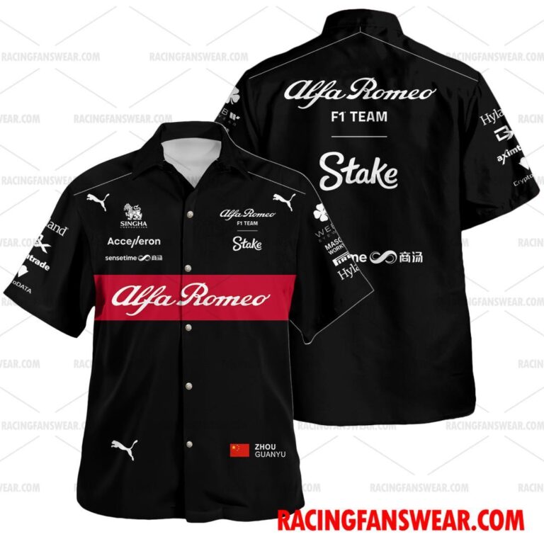 Formula One store - Loyal fans of Zhou Guanyu's Unisex Hawaiian Shirt,Unisex Polo Shirt,Kid Hawaiian Shirt,Kid Polo Shirt:vintage formula one racing suit,uniform,apparel,shirts,merch,hoodie,jackets,shorts,sweatshirt,outfits,clothes