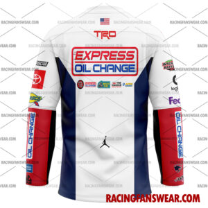 Denny Hamlin Nascar Racing 2024 23XI Racing Express Oil Change Uniform Apparel Clothes Baseball Jersey Hockey Jersey 4 Nascar store - Loyal fans of Denny Hamlin's Men's Baseball Jersey,Women's Baseball Jersey,Kid's Baseball Jersey,Men's Hockey Jerseys,WoMen's Hockey Jerseys,Youth's Hockey Jerseys:vintage nascar racing suit,uniform,apparel,shirts,merch,hoodie,jackets,shorts,sweatshirt,outfits,clothes