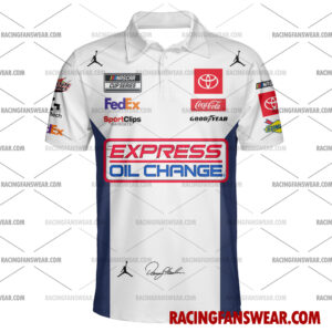 Denny Hamlin Nascar Racing 2024 23XI Racing Express Oil Change Uniform Apparel Clothes Hawaiian Polo Shirts 4 Nascar store - Loyal fans of Denny Hamlin's Unisex Hawaiian Shirt,Unisex Polo Shirt,Kid Hawaiian Shirt,Kid Polo Shirt:vintage nascar racing suit,uniform,apparel,shirts,merch,hoodie,jackets,shorts,sweatshirt,outfits,clothes