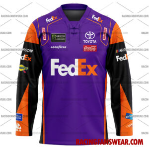 Denny Hamlin Nascar Racing Uniform Apparel Clothes Baseball Jersey Hockey Jersey 3 Nascar store - Loyal fans of Denny Hamlin's Men's Baseball Jersey,Women's Baseball Jersey,Kid's Baseball Jersey,Men's Hockey Jerseys,WoMen's Hockey Jerseys,Youth's Hockey Jerseys:vintage nascar racing suit,uniform,apparel,shirts,merch,merchandise,jersey,hoodie,jackets,shorts,sweatshirt,outfits,clothes
