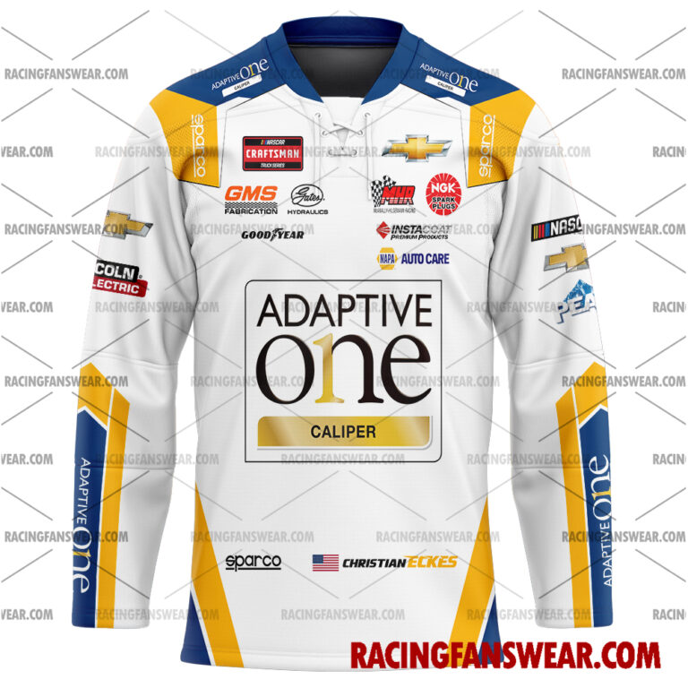 Nascar store - Loyal fans of Christian Eckes's Men's Baseball Jersey,Women's Baseball Jersey,Kid's Baseball Jersey,Men's Hockey Jerseys,WoMen's Hockey Jerseys,Youth's Hockey Jerseys:vintage nascar racing suit,uniform,apparel,shirts,merch,merchandise,jersey,hoodie,jackets,shorts,sweatshirt,outfits,clothes