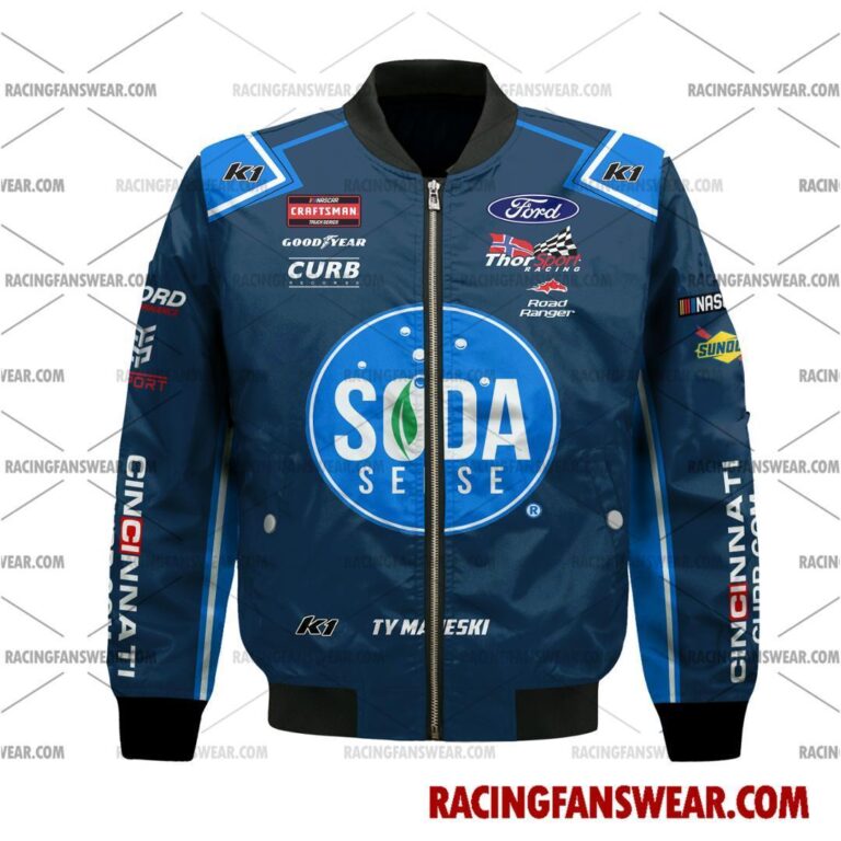 Nascar store - Loyal fans of Ty Majeski's Bomber Jacket,Unisex Thick Coat,Unisex Sleeveless Hoodie,Unisex Hooded T-Shirt,Kid Sleeveless Hoodie,Kid Hooded T-Shirts,Kid Thick Coat:vintage nascar racing suit,uniform,apparel,shirts,merch,merchandise,jersey,hoodie,jackets,shorts,sweatshirt,outfits,clothes