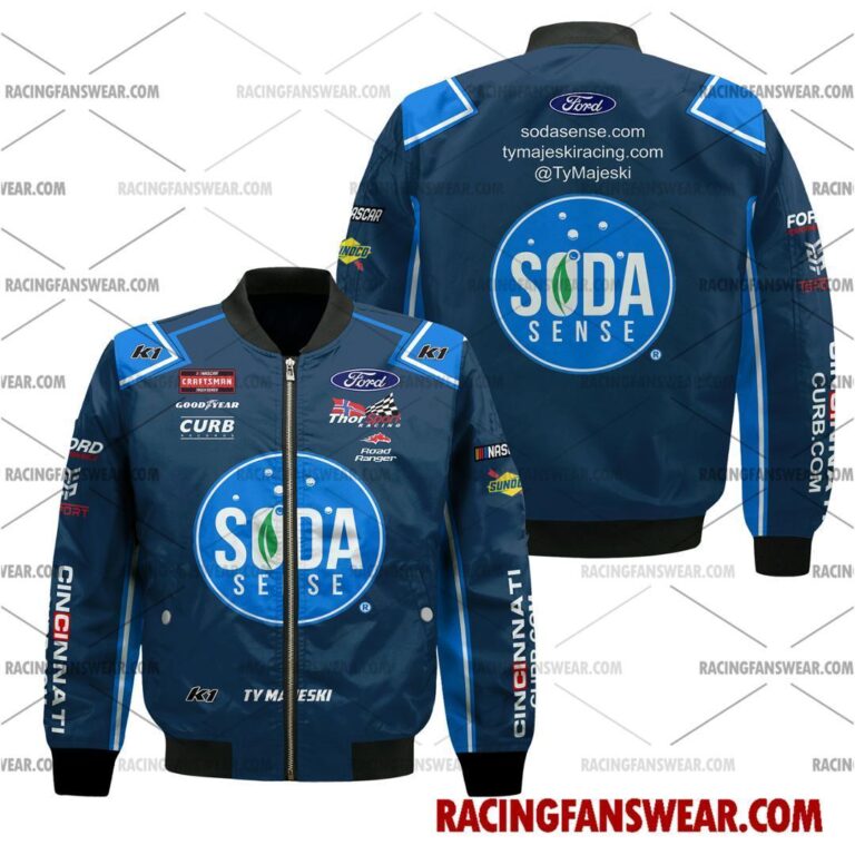 Nascar store - Loyal fans of Ty Majeski's Bomber Jacket,Unisex Thick Coat,Unisex Sleeveless Hoodie,Unisex Hooded T-Shirt,Kid Sleeveless Hoodie,Kid Hooded T-Shirts,Kid Thick Coat:vintage nascar racing suit,uniform,apparel,shirts,merch,merchandise,jersey,hoodie,jackets,shorts,sweatshirt,outfits,clothes