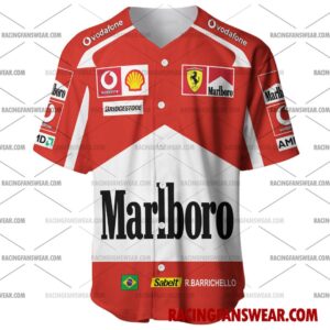 Rubens Barrichello Formula One Racing 2005 Uniform Apparel Clothes Baseball Jersey Hockey Jersey 1 Formula One store - Loyal fans of Rubens Barrichello's Men's Baseball Jersey,Women's Baseball Jersey,Kid's Baseball Jersey,Men's Hockey Jerseys,WoMen's Hockey Jerseys,Youth's Hockey Jerseys:vintage formula one racing suit,uniform,apparel,shirts,merch,merchandise,jersey,hoodie,jackets,shorts,sweatshirt,outfits,clothes