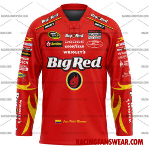 Nascar store - Loyal fans of Juan Pablo Montoya's Men's Baseball Jersey,Women's Baseball Jersey,Kid's Baseball Jersey,Men's Hockey Jerseys,WoMen's Hockey Jerseys,Youth's Hockey Jerseys:vintage nascar racing suit,uniform,apparel,shirts,merch,merchandise,jersey,hoodie,jackets,shorts,sweatshirt,outfits,clothes