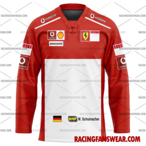 Michael Schumacher Formula One Racing 2006 Uniform Apparel Clothes Baseball Jersey Hockey Jersey 3 Formula One store - Loyal fans of Michael Schumacher's Men's Baseball Jersey,Women's Baseball Jersey,Kid's Baseball Jersey,Men's Hockey Jerseys,WoMen's Hockey Jerseys,Youth's Hockey Jerseys:vintage formula one racing suit,uniform,apparel,shirts,merch,merchandise,jersey,hoodie,jackets,shorts,sweatshirt,outfits,clothes