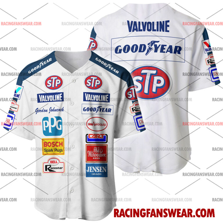 IndyCar store - Loyal fans of Gordon Johncock's Men's Baseball Jersey,Women's Baseball Jersey,Kid's Baseball Jersey,Men's Hockey Jerseys,WoMen's Hockey Jerseys,Youth's Hockey Jerseys:Vintage indycar racing suit,uniform,apparel,shirts,merch,merchandise,jersey,hoodie,jackets,shorts,sweatshirt,outfits,clothes