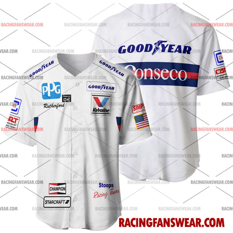 IndyCar store - Loyal fans of Johnny Rutherford's Men's Baseball Jersey,Women's Baseball Jersey,Kid's Baseball Jersey,Men's Hockey Jerseys,WoMen's Hockey Jerseys,Youth's Hockey Jerseys:Vintage indycar racing suit,uniform,apparel,shirts,merch,merchandise,jersey,hoodie,jackets,shorts,sweatshirt,outfits,clothes