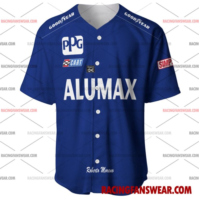 IndyCar store - Loyal fans of Roberto Moreno's Men's Baseball Jersey,Women's Baseball Jersey,Kid's Baseball Jersey,Men's Hockey Jerseys,WoMen's Hockey Jerseys,Youth's Hockey Jerseys:Vintage indycar racing suit,uniform,apparel,shirts,merch,merchandise,jersey,hoodie,jackets,shorts,sweatshirt,outfits,clothes
