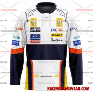 Fernando Alonso Formula One Racing 2008 Uniform Apparel Clothes Baseball Jersey Hockey Jersey 3 Formula One store - Loyal fans of Fernando Alonso's Men's Baseball Jersey,Women's Baseball Jersey,Kid's Baseball Jersey,Men's Hockey Jerseys,WoMen's Hockey Jerseys,Youth's Hockey Jerseys:vintage formula one racing suit,uniform,apparel,shirts,merch,merchandise,jersey,hoodie,jackets,shorts,sweatshirt,outfits,clothes