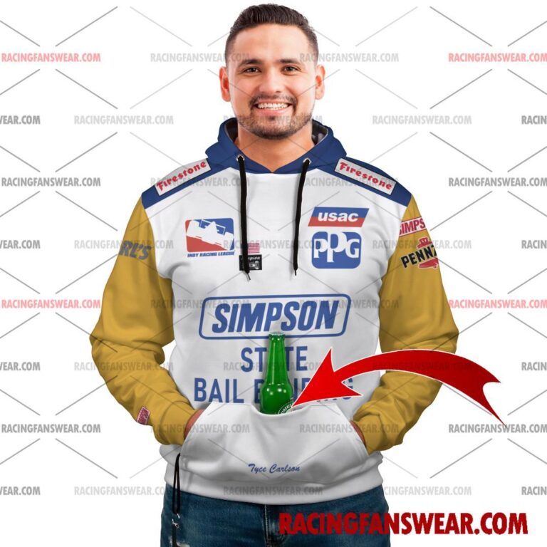 IndyCar store - Loyal fans of Tyce Carlson's Unisex Hoodie,Unisex Pop Top Hoodie,Unisex Zip Hoodie,Unisex T-Shirt,Unisex Sweatshirt,Unisex Long Pants,Kid Hoodie,Kid Zip Hoodie,Kid T-Shirt,Kid Sweatshirt,Kid Long Pants:Vintage indycar racing suit,uniform,apparel,shirts,merch,merchandise,jersey,hoodie,jackets,shorts,sweatshirt,outfits,clothes