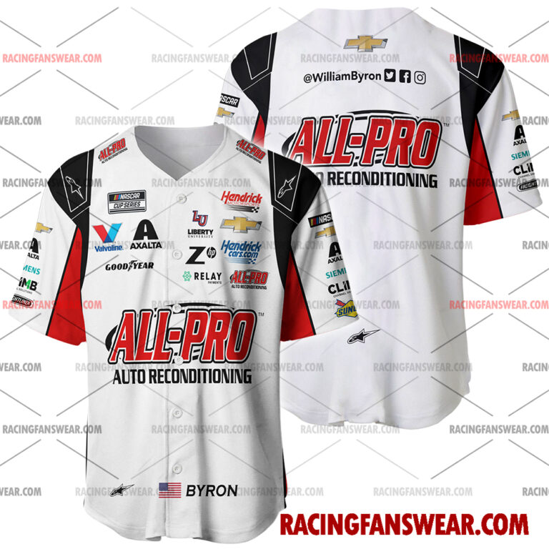 Nascar store - Loyal fans of William Byron's Men's Baseball Jersey,Women's Baseball Jersey,Kid's Baseball Jersey,Men's Hockey Jerseys,WoMen's Hockey Jerseys,Youth's Hockey Jerseys:vintage nascar racing suit,uniform,apparel,shirts,merch,merchandise,jersey,hoodie,jackets,shorts,sweatshirt,outfits,clothes