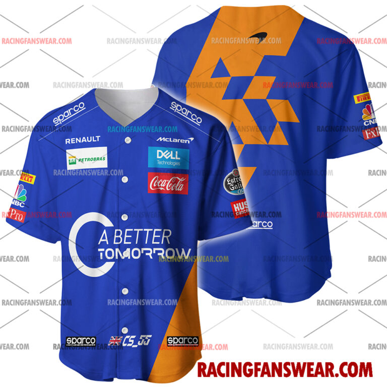 Formula One store - Loyal fans of Carlos Sainz's Men's Baseball Jersey,Women's Baseball Jersey,Kid's Baseball Jersey,Men's Hockey Jerseys,WoMen's Hockey Jerseys,Youth's Hockey Jerseys:vintage formula one racing suit,uniform,apparel,shirts,merch,merchandise,jersey,hoodie,jackets,shorts,sweatshirt,outfits,clothes