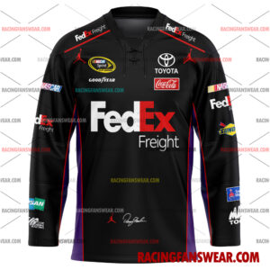Denny Hamlin Nascar Racing 2010 Uniform Apparel Clothes Baseball Jersey Hockey Jersey 3 Nascar store - Loyal fans of Denny Hamlin's Men's Baseball Jersey,Women's Baseball Jersey,Kid's Baseball Jersey,Men's Hockey Jerseys,WoMen's Hockey Jerseys,Youth's Hockey Jerseys:vintage nascar racing suit,uniform,apparel,shirts,merch,merchandise,jersey,hoodie,jackets,shorts,sweatshirt,outfits,clothes