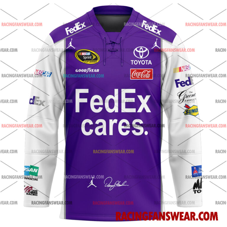 Nascar store - Loyal fans of Denny Hamlin's Men's Baseball Jersey,Women's Baseball Jersey,Kid's Baseball Jersey,Men's Hockey Jerseys,WoMen's Hockey Jerseys,Youth's Hockey Jerseys:vintage nascar racing suit,uniform,apparel,shirts,merch,merchandise,jersey,hoodie,jackets,shorts,sweatshirt,outfits,clothes