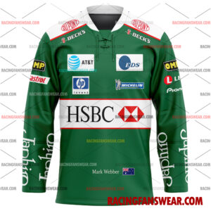 Mark Webber Formula One Racing 2003 Uniform Apparel Clothes Baseball Jersey Hockey Jersey 3 Formula One store - Loyal fans of Mark Webber's Men's Baseball Jersey,Women's Baseball Jersey,Kid's Baseball Jersey,Men's Hockey Jerseys,WoMen's Hockey Jerseys,Youth's Hockey Jerseys:vintage formula one racing suit,uniform,apparel,shirts,merch,merchandise,jersey,hoodie,jackets,shorts,sweatshirt,outfits,clothes