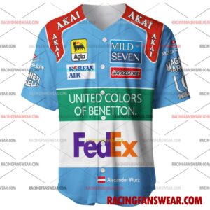 Alex Wurz Formula One Racing 1998 Uniform Apparel Clothes Baseball Jersey Hockey Jersey 1 Formula One store - Loyal fans of Alex Wurz's Men's Baseball Jersey,Women's Baseball Jersey,Kid's Baseball Jersey,Men's Hockey Jerseys,WoMen's Hockey Jerseys,Youth's Hockey Jerseys:vintage formula one racing suit,uniform,apparel,shirts,merch,merchandise,jersey,hoodie,jackets,shorts,sweatshirt,outfits,clothes