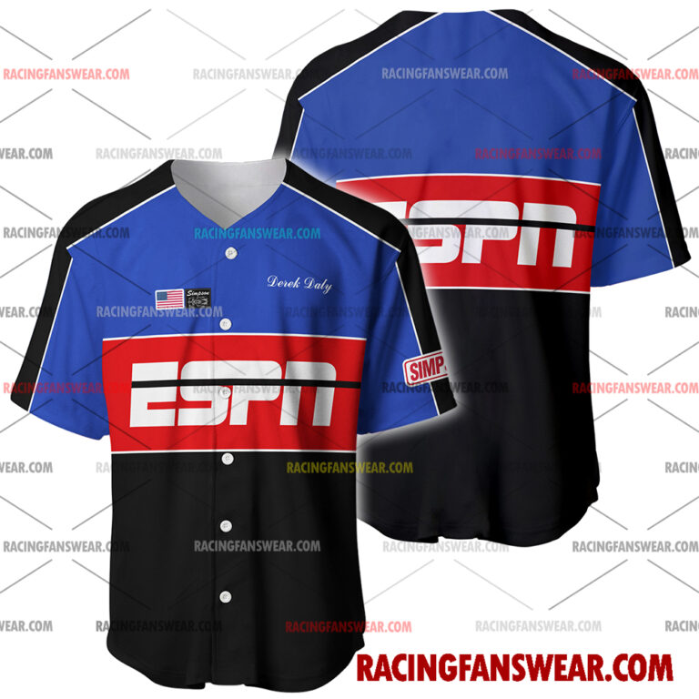 Formula One store - Loyal fans of Derek Daly's Men's Baseball Jersey,Women's Baseball Jersey,Kid's Baseball Jersey,Men's Hockey Jerseys,WoMen's Hockey Jerseys,Youth's Hockey Jerseys:vintage formula one racing suit,uniform,apparel,shirts,merch,merchandise,jersey,hoodie,jackets,shorts,sweatshirt,outfits,clothes