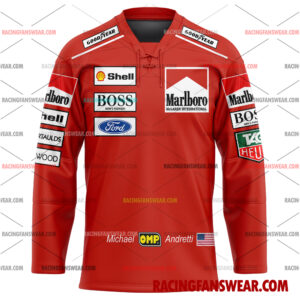 Formula One store - Loyal fans of Michael Andretti's Men's Baseball Jersey,Women's Baseball Jersey,Kid's Baseball Jersey,Men's Hockey Jerseys,WoMen's Hockey Jerseys,Youth's Hockey Jerseys:vintage formula one racing suit,uniform,apparel,shirts,merch,merchandise,jersey,hoodie,jackets,shorts,sweatshirt,outfits,clothes